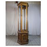 Vintage Mid-Century Modern Hexagonal Curio Cabinet