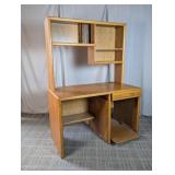 Vintage Oak Computer Desk w/Hutch