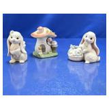 (3) Easter Bunny Figurine Set