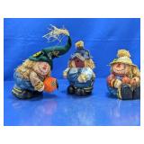(3) Harvest Scarecrow Figurines