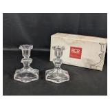 (2) Crystal Candle Holders (RCR Brand)