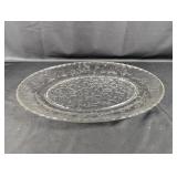 (1) Clear Glass Embossed Serving Platter