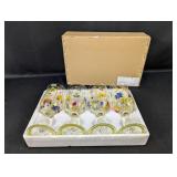 (4) Hand-Painted Floral Goblets