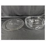 (1) Etched Glass Serving Set