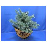 (1) Decorative Faux Pine Plant in Hanging Basket