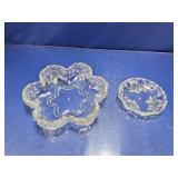 (2) Clear Glass Floral Bowls