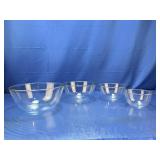 (4) Clear Glass Mixing Bowl Set