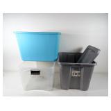 (3) Assorted Storage Totes with Lids