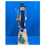 Charming Wooden Snowman Christmas Decoration