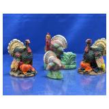 (4) Thanksgiving Turkey Candle Holders and