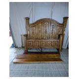 Ornate King-Size Wooden Bed Frame