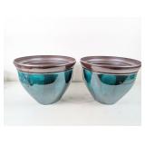 (2) Glazed Planters