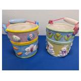 (2) Easter Ceramic Buckets