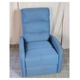 (1) Blue Upholstered Recliner Chair