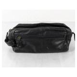 (1) Black Leather Toiletry Bag