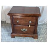 Vintage Wooden Two-Drawer Nightstand