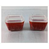(2) Vintage Pyrex Refrigerator Dishes with Lids