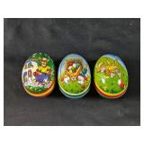 (3) Vintage Easter Egg Tin Containers