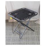 Folding Side Table with Cup Holders