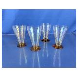 (4) Cambridge Caprice Mocha Footed Tumblers