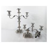 Pair of Old Sheffield Plate 3 Arm Candelabras