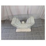 Contemporary Stone Glass Top Coffee Table