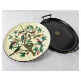 (2) Vintage Serving Trays with Bird Design