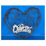 Heart-Shaped Barbed Wire "Cowgirl" Wall Art