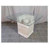 Contemporary Stone and Glass End Table