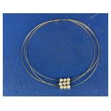 14kt Gold 3 Strand Floating Pearl Choker