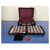 Vintage Casino-Grade Poker Set w/ Wooden Case