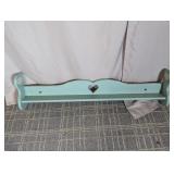 (1) Light Blue Wooden Wall Shelf with Heart