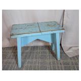 (1) Rustic Blue Wooden Stool