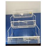 3- Layered White Expandable Metal Shelving Unit