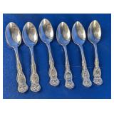 (6) Vintage Silverplate State Souvenir Spoons