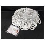 (1) White Beaded Chandelier (Unassembled)