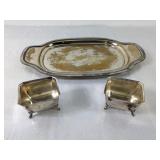 (3) 1847 Rogers Bros Silver-Plated Tray and Bowls