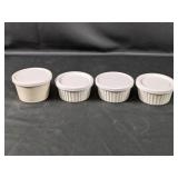(4) CAC China Ramekin Dishes with Lids