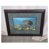 Framed Bass Fish Underwater Print