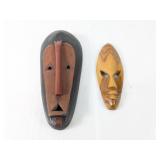 (2) Carved Wooden Tribal Masks