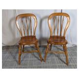 (2) Wooden Spindle-Back Chairs