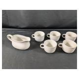 (6) Mikasa Ceramic Cups and Gravy Boat Set