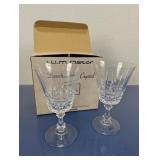 (2) W.M. Dalton French Lead Crystal Goblets