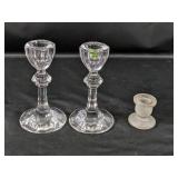 (3) Vintage Villeroy & Boch Glass Candle Holders