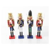 (4) Wooden Nutcracker Christmas Ornaments