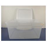 (1) Clear Plastic Storage Bin with Lid