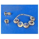 Vintage Sterling Morpho Butterfly Bracelet Set