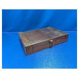 Wooden Box with Blue Velvet Interior
