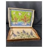 (2) Decorative Serving Trays