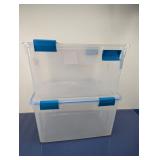 (2) Clear Plastic Storage Bins with Lids